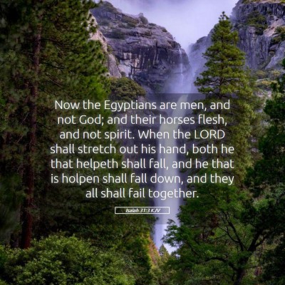Picture 05 - Isaiah 31:3 KJV - Now the Egyptians are men, and not God; and their - Bible Verse Picture