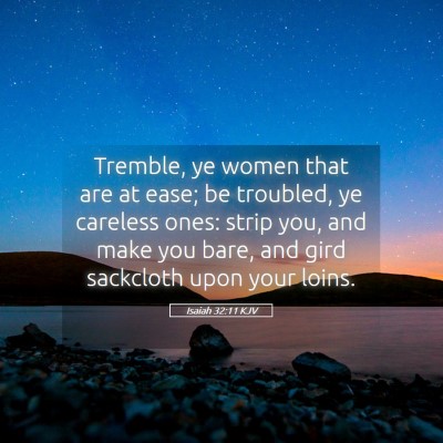 Picture 05 - Isaiah 32:11 KJV - Tremble, ye women that are at ease; be troubled, - Bible Verse Picture