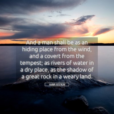 Picture 05 - Isaiah 32:2 KJV - And a man shall be as an hiding place from the - Bible Verse Picture