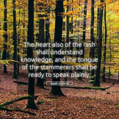 Picture 05 - Isaiah 32:4 KJV - The heart also of the rash shall understand - Bible Verse Picture
