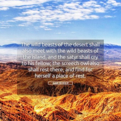 Picture 05 - Isaiah 34:14 KJV - The wild beasts of the desert shall also meet - Bible Verse Picture