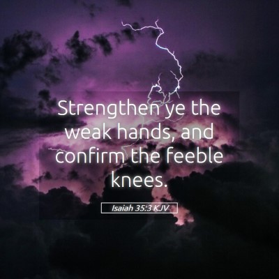 Picture 05 - Isaiah 35:3 KJV - Strengthen ye the weak hands, and confirm the - Bible Verse Picture