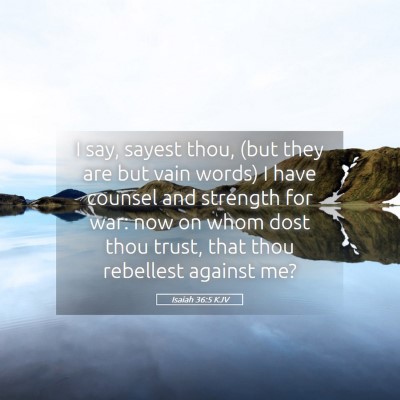 Picture 05 - Isaiah 36:5 KJV - I say, sayest thou, (but they are but vain words) - Bible Verse Picture