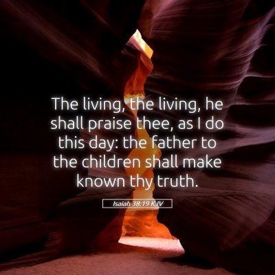 Picture 05 - Isaiah 38:19 KJV - The living, the living, he shall praise thee, as - Bible Verse Picture