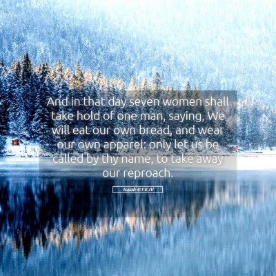 Picture 05 - Isaiah 4:1 KJV - And in that day seven women shall take hold of - Bible Verse Picture
