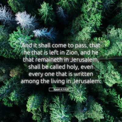 Picture 05 - Isaiah 4:3 KJV - And it shall come to pass, that he that is left - Bible Verse Picture