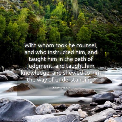 Picture 05 - Isaiah 40:14 KJV - With whom took he counsel, and who instructed - Bible Verse Picture