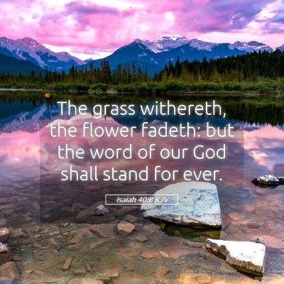 Picture 05 - Isaiah 40:8 KJV - The grass withereth, the flower fadeth: but the - Bible Verse Picture