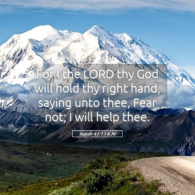 Picture 05 - Isaiah 41:13 KJV - For I the LORD thy God will hold thy right hand, - Bible Verse Picture