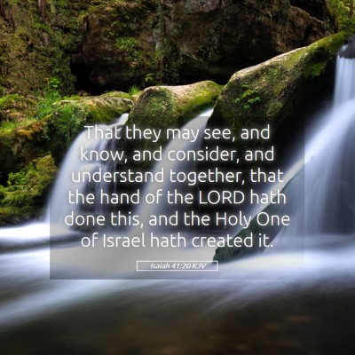 Picture 05 - Isaiah 41:20 KJV - That they may see, and know, and consider, and - Bible Verse Picture