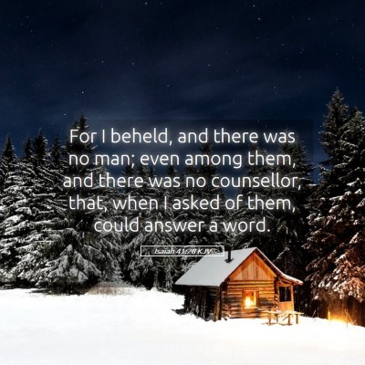 Picture 05 - Isaiah 41:28 KJV - For I beheld, and there was no man; even among - Bible Verse Picture