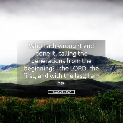 Picture 05 - Isaiah 41:4 KJV - Who hath wrought and done it, calling the - Bible Verse Picture