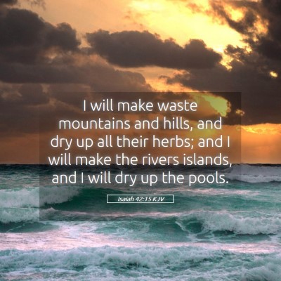 Picture 05 - Isaiah 42:15 KJV - I will make waste mountains and hills, and dry up - Bible Verse Picture