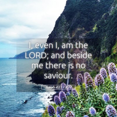 Picture 05 - Isaiah 43:11 KJV - I, even I, am the LORD; and beside me there is no - Bible Verse Picture