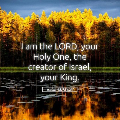 Picture 05 - Isaiah 43:15 KJV - I am the LORD, your Holy One, the creator of - Bible Verse Picture