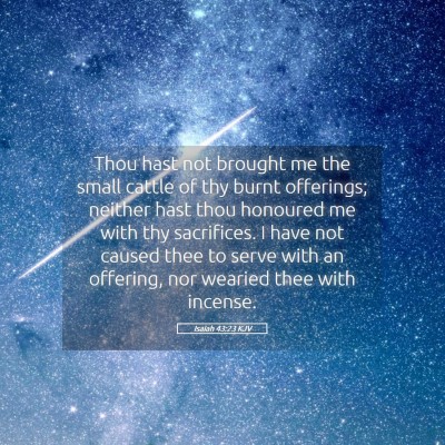 Picture 05 - Isaiah 43:23 KJV - Thou hast not brought me the small cattle of thy - Bible Verse Picture