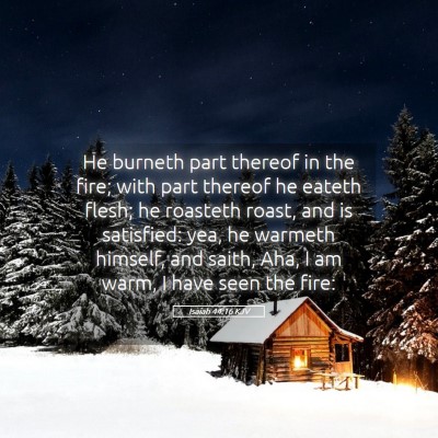 Picture 05 - Isaiah 44:16 KJV - He burneth part thereof in the fire; with part - Bible Verse Picture