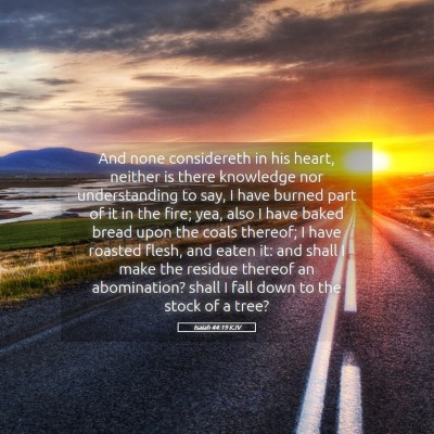 Picture 05 - Isaiah 44:19 KJV - And none considereth in his heart, neither is - Bible Verse Picture