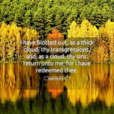 Picture 05 - Isaiah 44:22 KJV - I have blotted out, as a thick cloud, thy - Bible Verse Picture