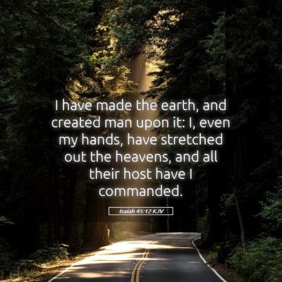 Picture 05 - Isaiah 45:12 KJV - I have made the earth, and created man upon it: - Bible Verse Picture