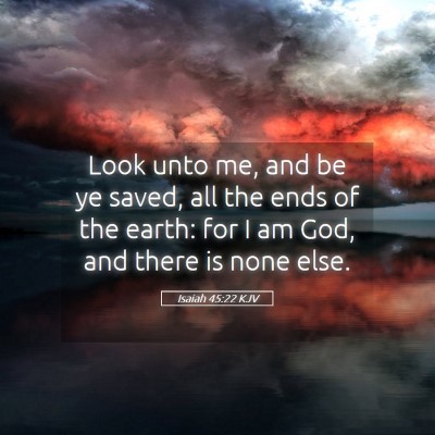 Picture 05 - Isaiah 45:22 KJV - Look unto me, and be ye saved, all the ends of - Bible Verse Picture