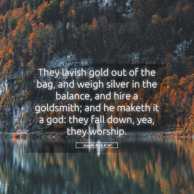 Picture 05 - Isaiah 46:6 KJV - They lavish gold out of the bag, and weigh silver - Bible Verse Picture
