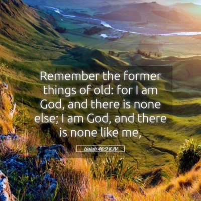 Picture 05 - Isaiah 46:9 KJV - Remember the former things of old: for I am God, - Bible Verse Picture