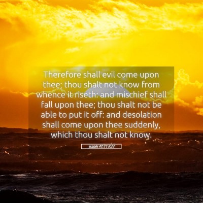 Picture 05 - Isaiah 47:11 KJV - Therefore shall evil come upon thee; thou shalt - Bible Verse Picture