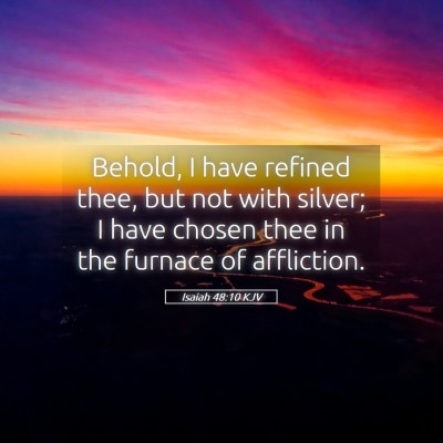 Picture 05 - Isaiah 48:10 KJV - Behold, I have refined thee, but not with silver; - Bible Verse Picture