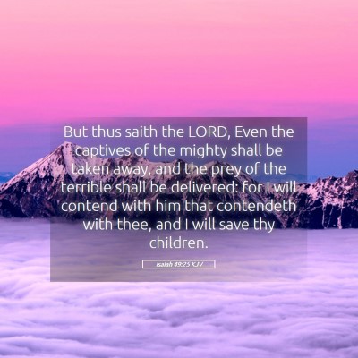 Picture 05 - Isaiah 49:25 KJV - But thus saith the LORD, Even the captives of the - Bible Verse Picture
