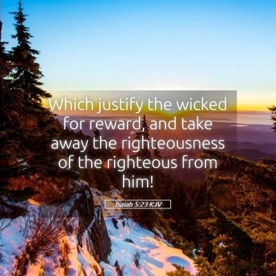Picture 05 - Isaiah 5:23 KJV - Which justify the wicked for reward, and take - Bible Verse Picture