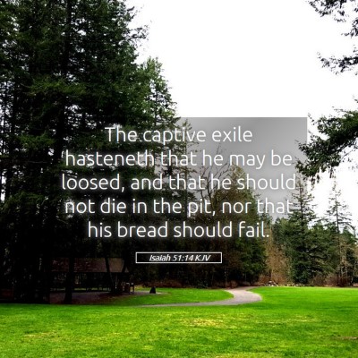 Picture 05 - Isaiah 51:14 KJV - The captive exile hasteneth that he may be - Bible Verse Picture