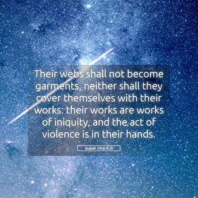Picture 05 - Isaiah 59:6 KJV - Their webs shall not become garments, neither - Bible Verse Picture