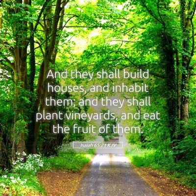 Picture 05 - Isaiah 65:21 KJV - And they shall build houses, and inhabit them; - Bible Verse Picture