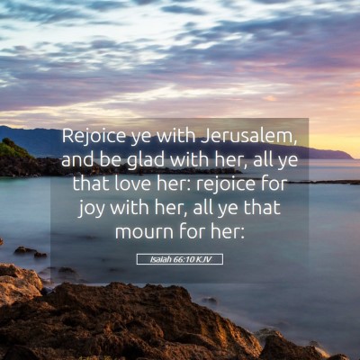 Picture 05 - Isaiah 66:10 KJV - Rejoice ye with Jerusalem, and be glad with her, - Bible Verse Picture