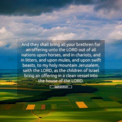 Picture 05 - Isaiah 66:20 KJV - And they shall bring all your brethren for an - Bible Verse Picture