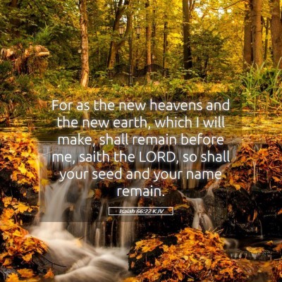 Picture 05 - Isaiah 66:22 KJV - For as the new heavens and the new earth, which I - Bible Verse Picture