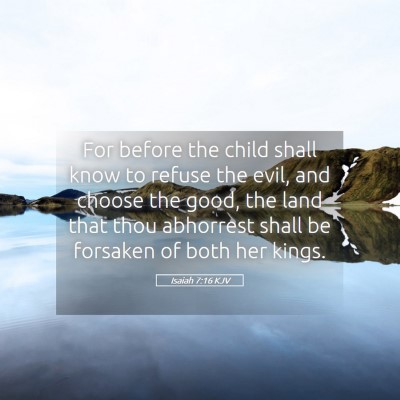 Picture 05 - Isaiah 7:16 KJV - For before the child shall know to refuse the - Bible Verse Picture