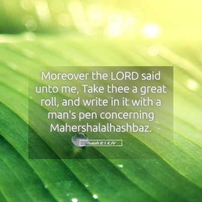 Picture 05 - Isaiah 8:1 KJV - Moreover the LORD said unto me, Take thee a great - Bible Verse Picture