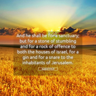 Picture 05 - Isaiah 8:14 KJV - And he shall be for a sanctuary; but for a stone - Bible Verse Picture