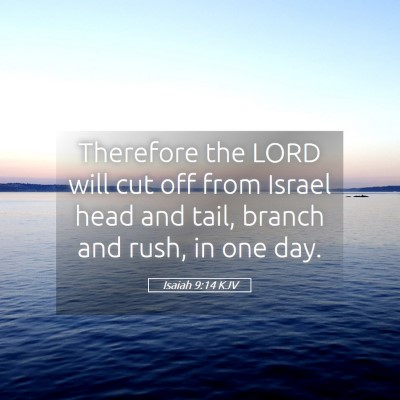 Picture 05 - Isaiah 9:14 KJV - Therefore the LORD will cut off from Israel head - Bible Verse Picture