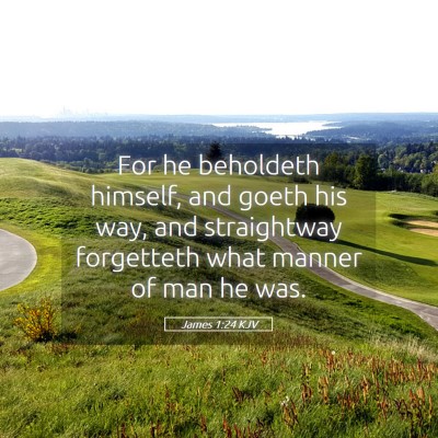 Picture 05 - James 1:24 KJV - For he beholdeth himself, and goeth his way, and - Bible Verse Picture