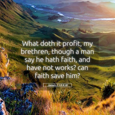 Picture 05 - James 2:14 KJV - What doth it profit, my brethren, though a man - Bible Verse Picture
