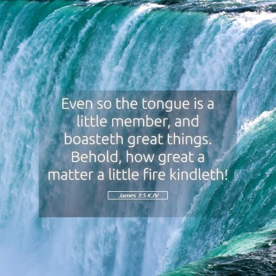 Picture 05 - James 3:5 KJV - Even so the tongue is a little member, and - Bible Verse Picture