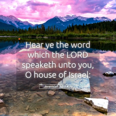 Picture 05 - Jeremiah 10:1 KJV - Hear ye the word which the LORD speaketh unto - Bible Verse Picture