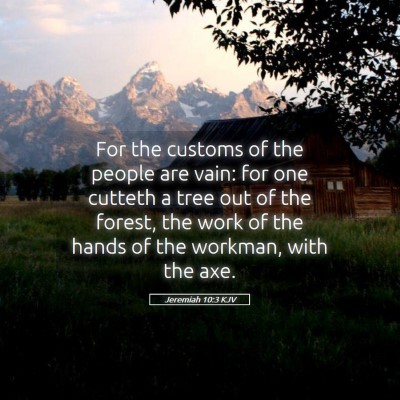 Picture 05 - Jeremiah 10:3 KJV - For the customs of the people are vain: for one - Bible Verse Picture