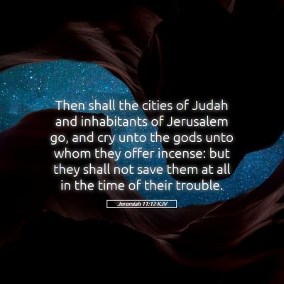 Picture 05 - Jeremiah 11:12 KJV - Then shall the cities of Judah and inhabitants of - Bible Verse Picture