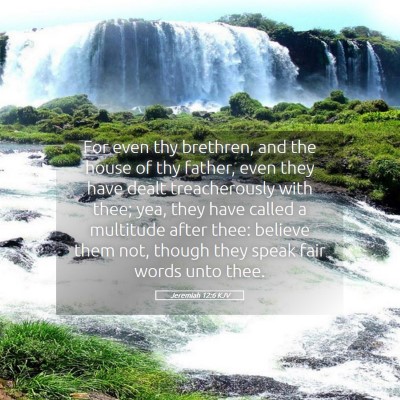 Picture 05 - Jeremiah 12:6 KJV - For even thy brethren, and the house of thy - Bible Verse Picture