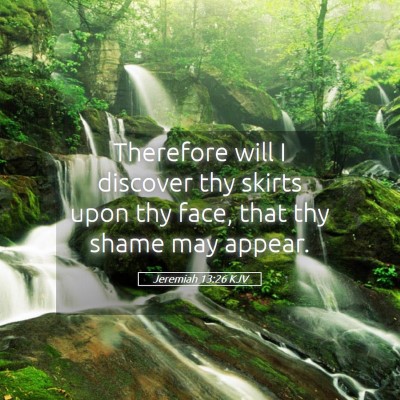 Picture 05 - Jeremiah 13:26 KJV - Therefore will I discover thy skirts upon thy - Bible Verse Picture