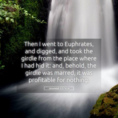 Picture 05 - Jeremiah 13:7 KJV - Then I went to Euphrates, and digged, and took - Bible Verse Picture